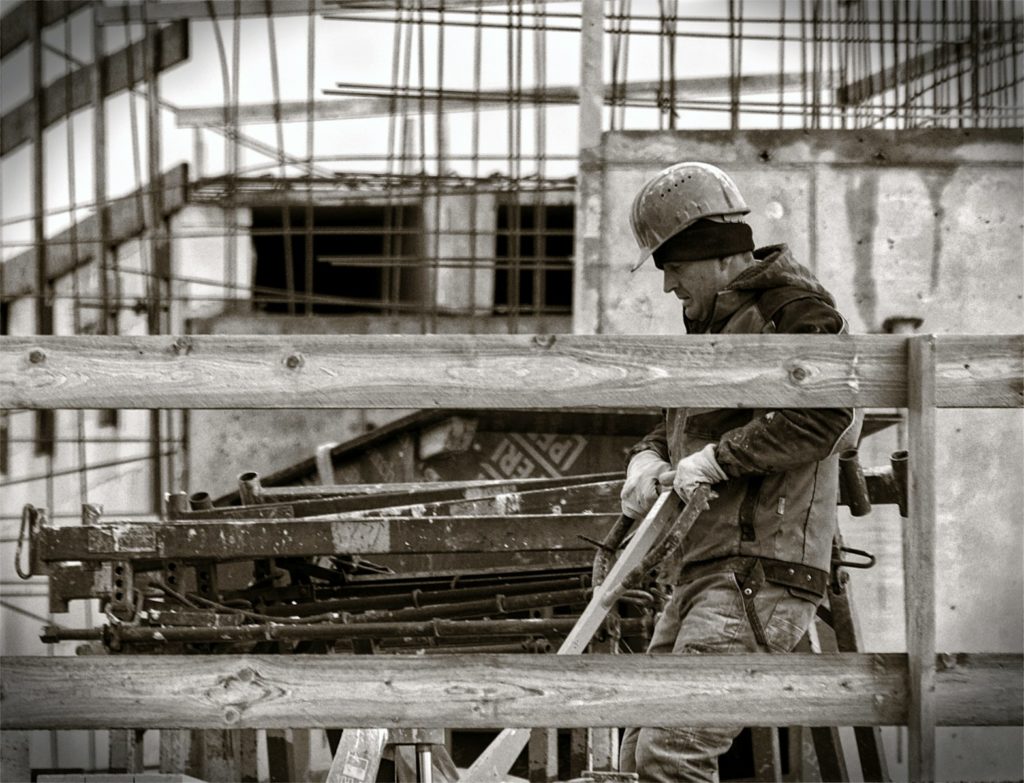 A man working on a construction site